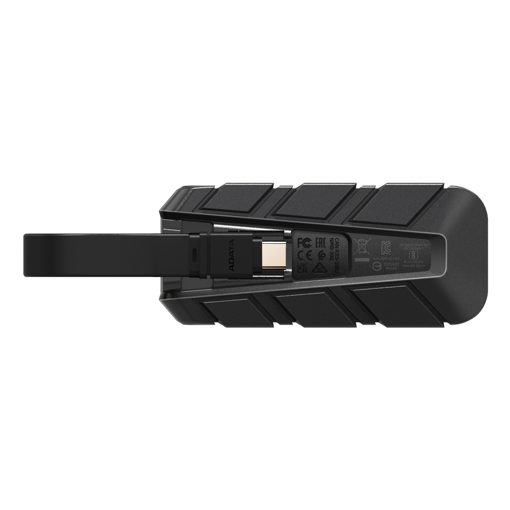 ADATA SC740 External SSD USB 3.2 Gen2 1050MB/s Read 1000MB/s Write Built-In USB-C Cable MIL-STD Drop - 500GB