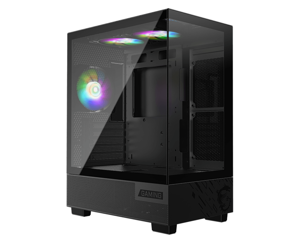 MSI PAG PANO M110A – ARGB Mid-Tower Gaming Case for mATX/ITX, 330 mm GPU, 160 mm CPU Cooler, Pre-Installed RGB Fans