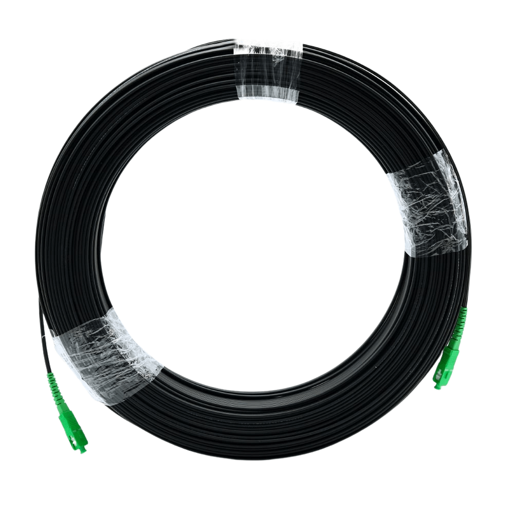 FiberHome Pre-Connectorized Figure-8 FTTH Drop Cable – SC/APC, G657A2, LSZH Sheath, Dual Steel Wire, Low Loss