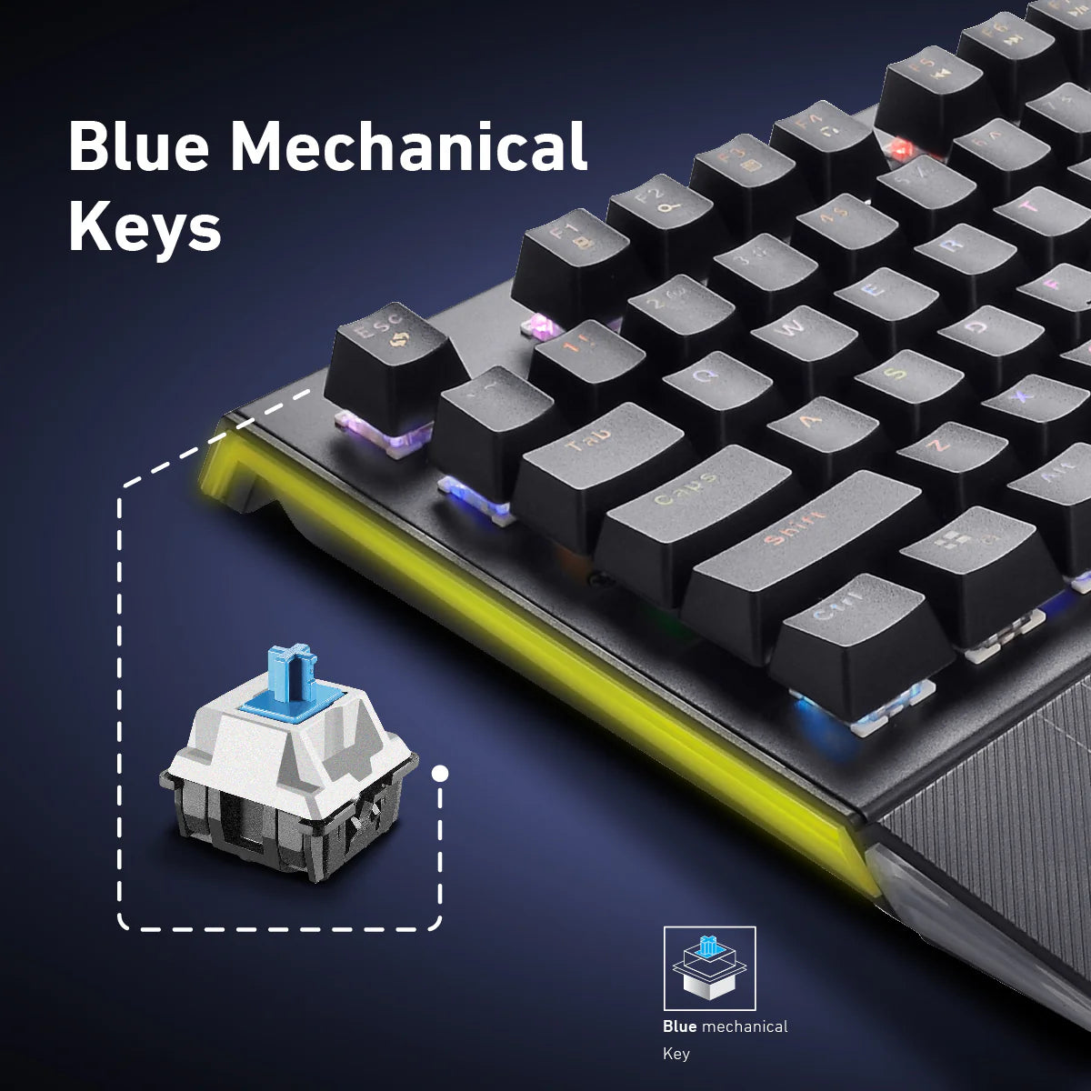 لوحة مفاتيح الألعاب الميكانيكية السلكية Vertux Toucan Pro-Gamer .EN/AR