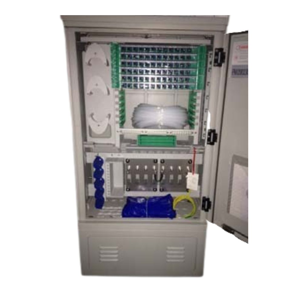 FiberHome GXF5-144 وحدة توزيع ألياف – 144 نواة، درج RP12، SC/APC، جاهز للتقسيم المدمج، IP65، أبعاد 1130×570×310 مم، وصول أمامي