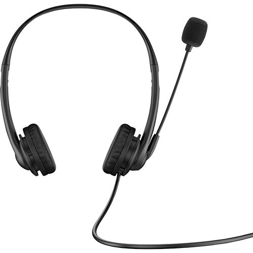 HP Stereo USB Headset G2 – Wired On-Ear Headset with Noise-Cancelling Boom Mic, USB-A, Black