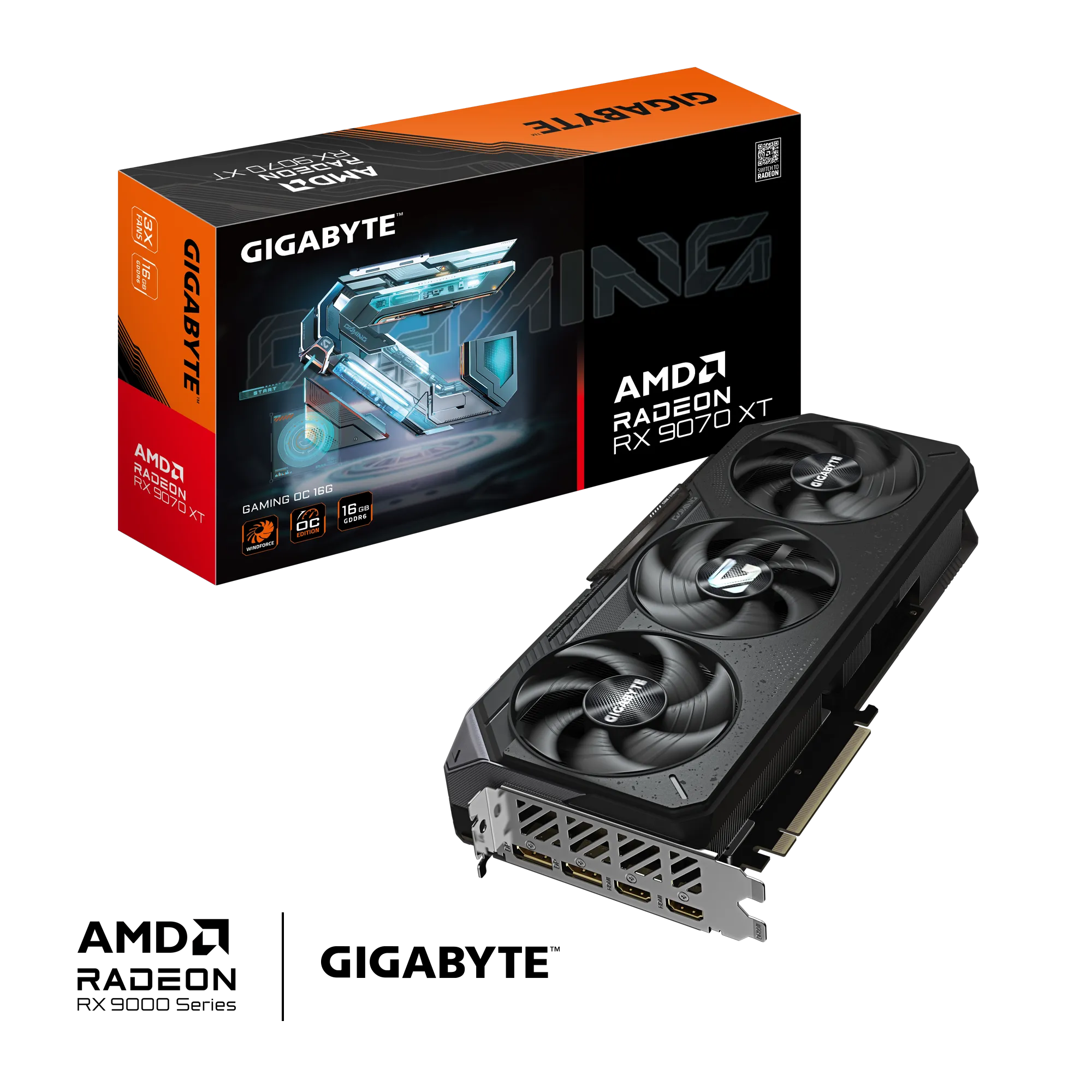 بطاقة رسومات GIGABYTE Radeon RX 9070 XT GAMING OC 16G