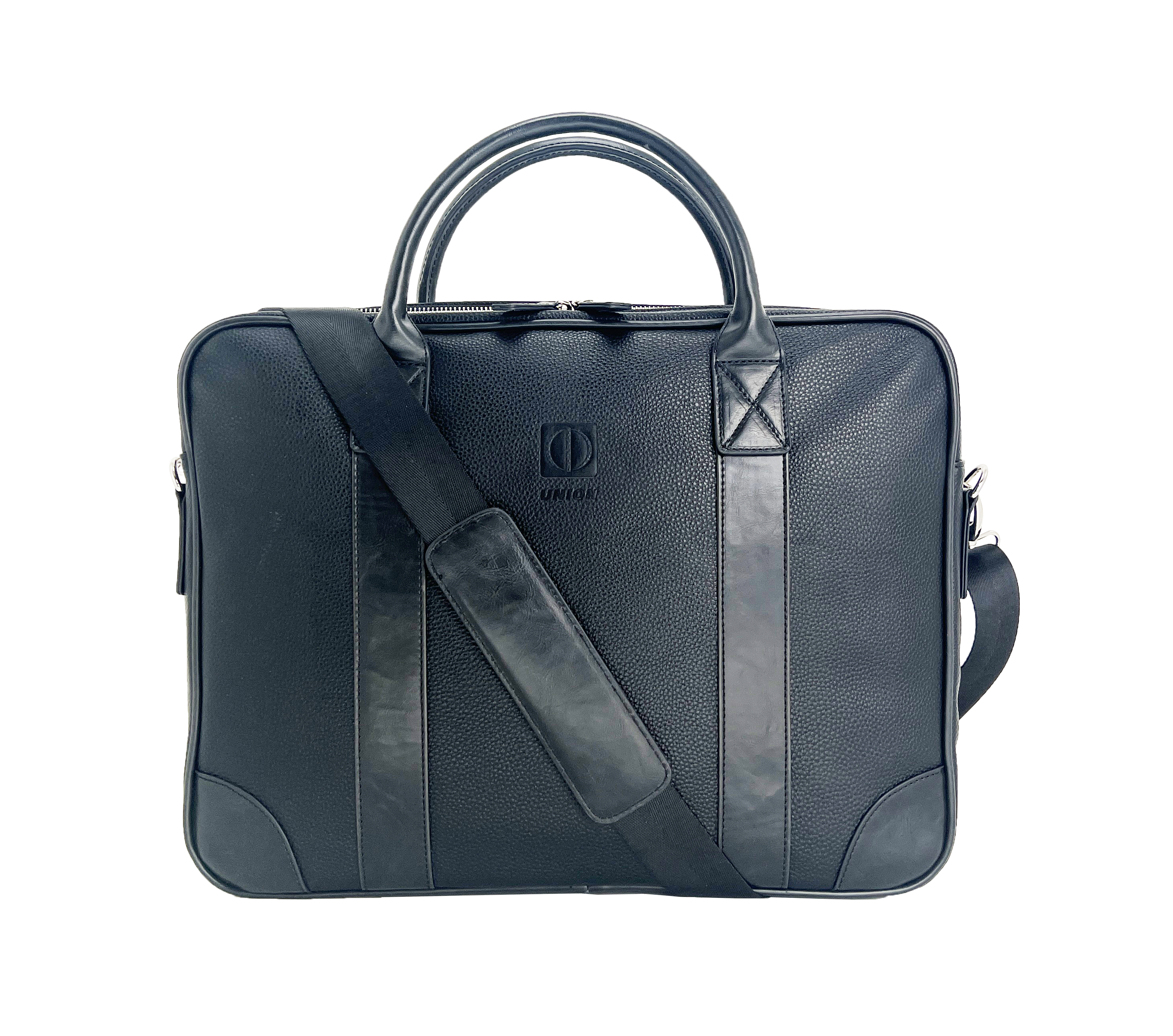UNION 16" PU Leather Business Carry Bag – Elegant Laptop & Document Case, Black