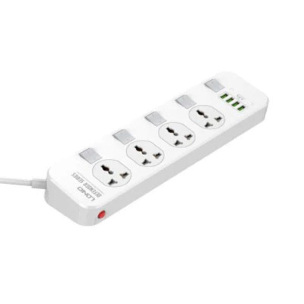 LDNIO SC4408 4-Outlet Power Strip + 4 USB Ports – 2-Meter Cable, 2500W Max, Auto-ID Charging, Overload Protection