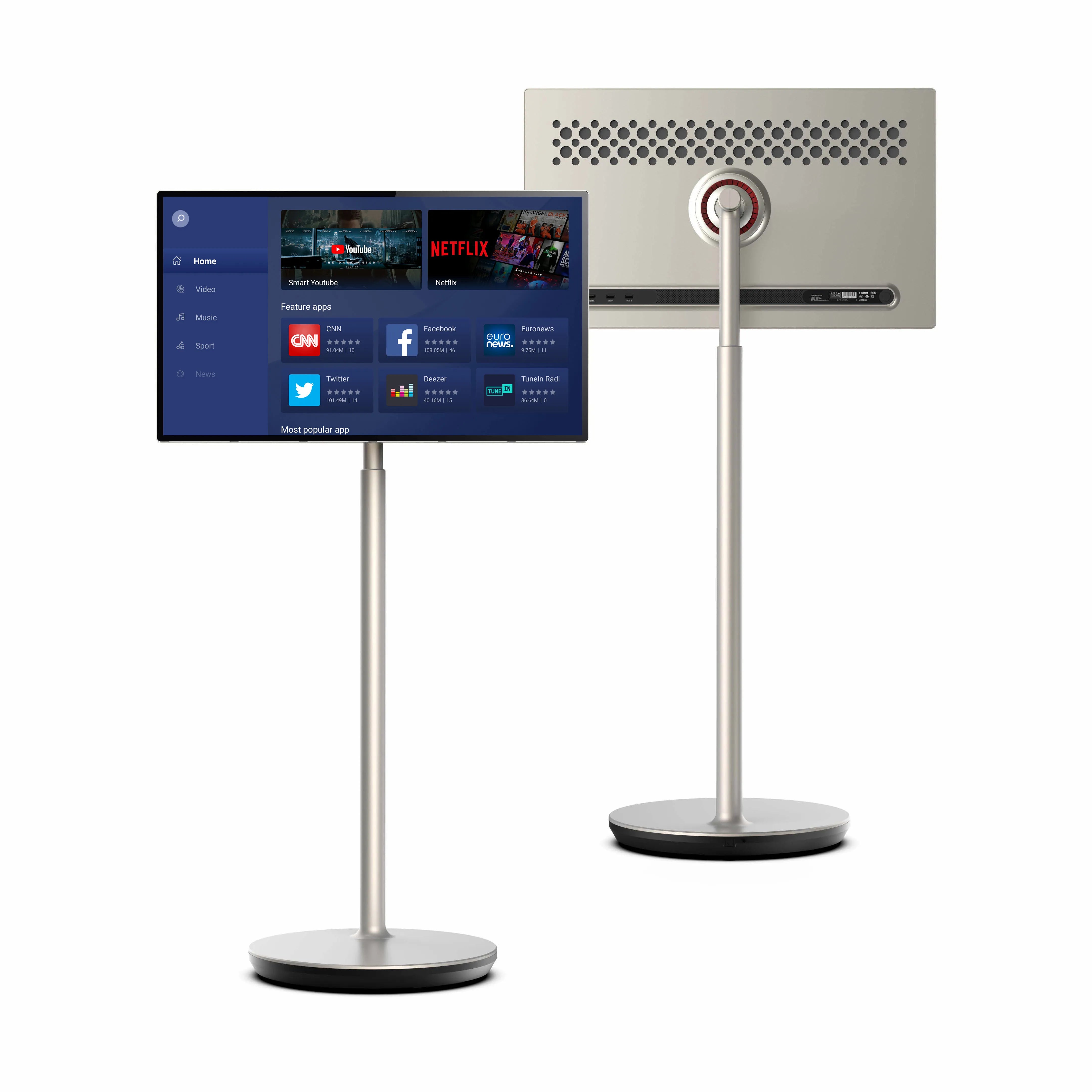 شاشة لمس ذكية Avetron 32" 4K UHD | أندرويد ١٣ | ذاكرة عشوائية ٨ جيجابايت، تخزين ٦٤ جيجابايت | هيكل ألومنيوم | شاشة محمولة الكل في واحد