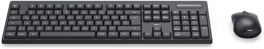 Hama WKM-100 Wireless Keyboard with Mouse, Wireless, Batteries, QWERTY UK, black