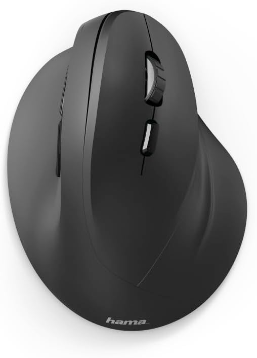 Hama EMW-500 Wireless Vertical Ergonomic Mouse – 6-Button 2.4GHz, 1000/1400/1800 DPI, Rubberised Grip
