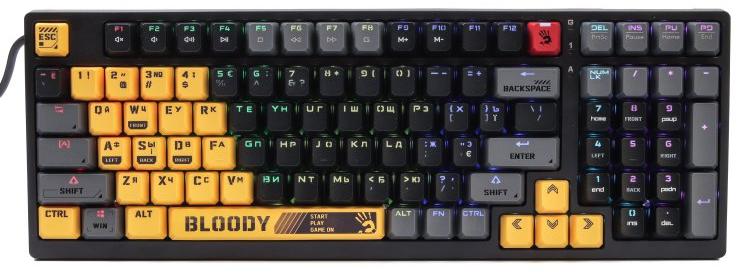 لوحة مفاتيح ألعاب ميكانيكية Bloody S98 RGB بمفاتيح BLMS الحمراء ورياضة لايم (إنجليزي / عربي)