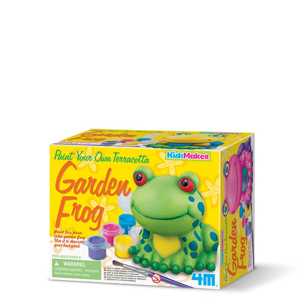 4M Paint Your Own Terracotta Garden Frog Kit – Includes Frog Statue, Paints & Brush, Ages 8+, Model 00-04782
