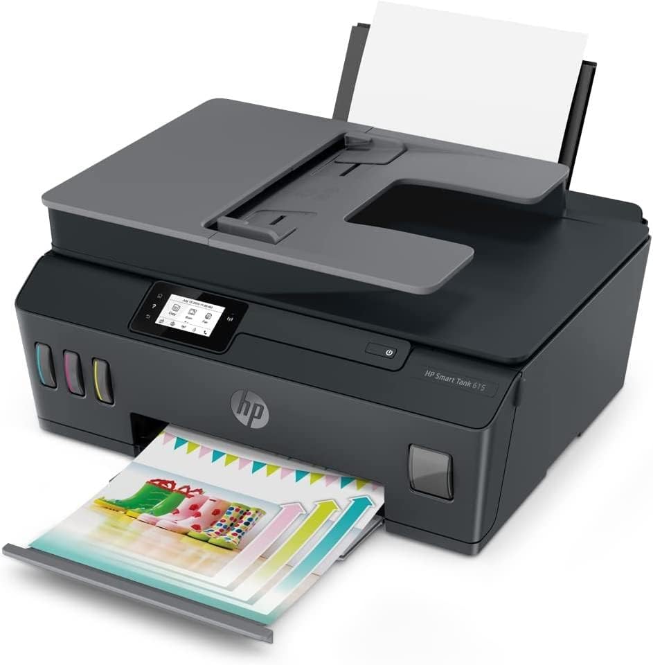 طابعة HP Smart Tank 615 اللاسلكية، طباعة، نسخ، مسح ضوئي، فاكس، وحدة تغذية مستندات آلية، طابعة الكل في واحد