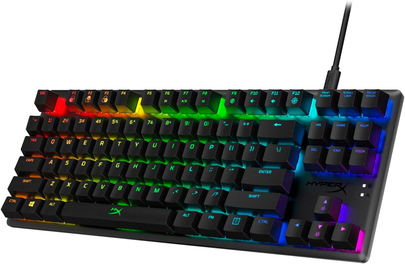 HyperX Alloy Origins Core - Tenkeyless Mechanical Gaming Keyboard, Software Controlled Light & Macro Customization, Compact Form Factor, RGB LED Backlit, Tactile HyperX Aqua Switch
