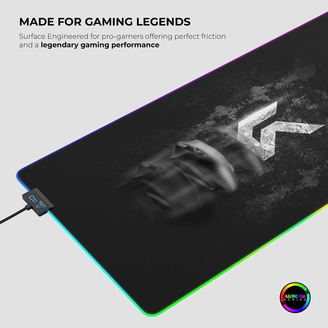 لوحة ماوس ألعاب Cybeart Signature Edition – إضاءة RGB، قماش ميكرو منسوج مقاوم للانسكاب، XXL 900x400 مم، بسماكة ٤ مم
