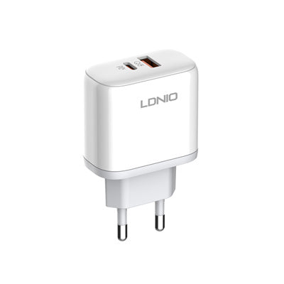 شاحن LDNIO فائق السرعة 45 واط بمنفذ USB مزدوج QC4.0 A2526C