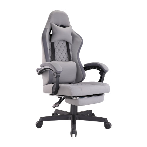 Avetron GC501 Comfy Fabric Gaming Chair – Ergonomic Design, Linkage Armrests, 135° Recline, 120mm Class 3 Gas Lift, 150kg Capacity, Grey
