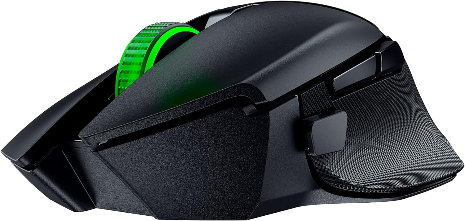 Razer Basilisk V3 X HyperSpeed – فأرة ألعاب لاسلكية مع حساس ١٨ ألف نقطة في البوصة، ٧ أزرار قابلة للبرمجة، وعمر بطارية حتى ٢٨٥ ساعة