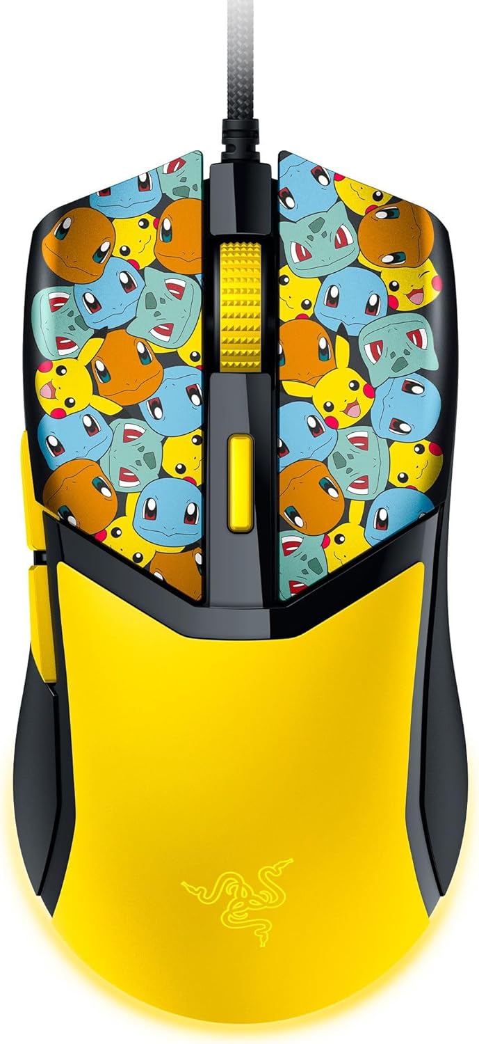 Razer Cobra Wired Gaming Mouse – 58 g , Gen-3 Optical Switches , Chroma RGB Underglow, 8500 DPI , Speedflex Cable - Pokémon Edition