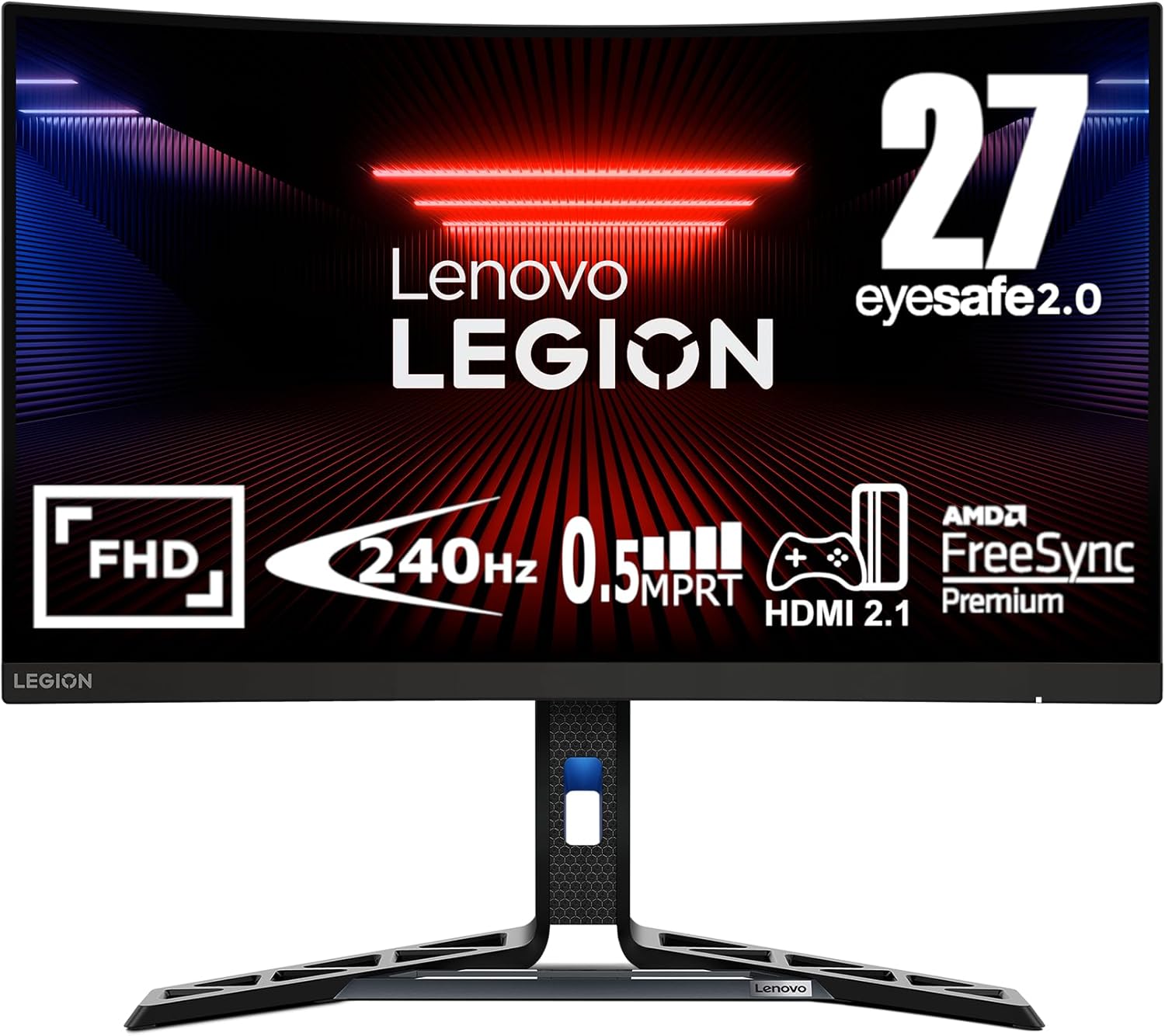 شاشة ألعاب منحنية Lenovo Legion R27fc-30 مقاس 27 بوصة بدقة 1080 بكسل وتردد 240 هرتز