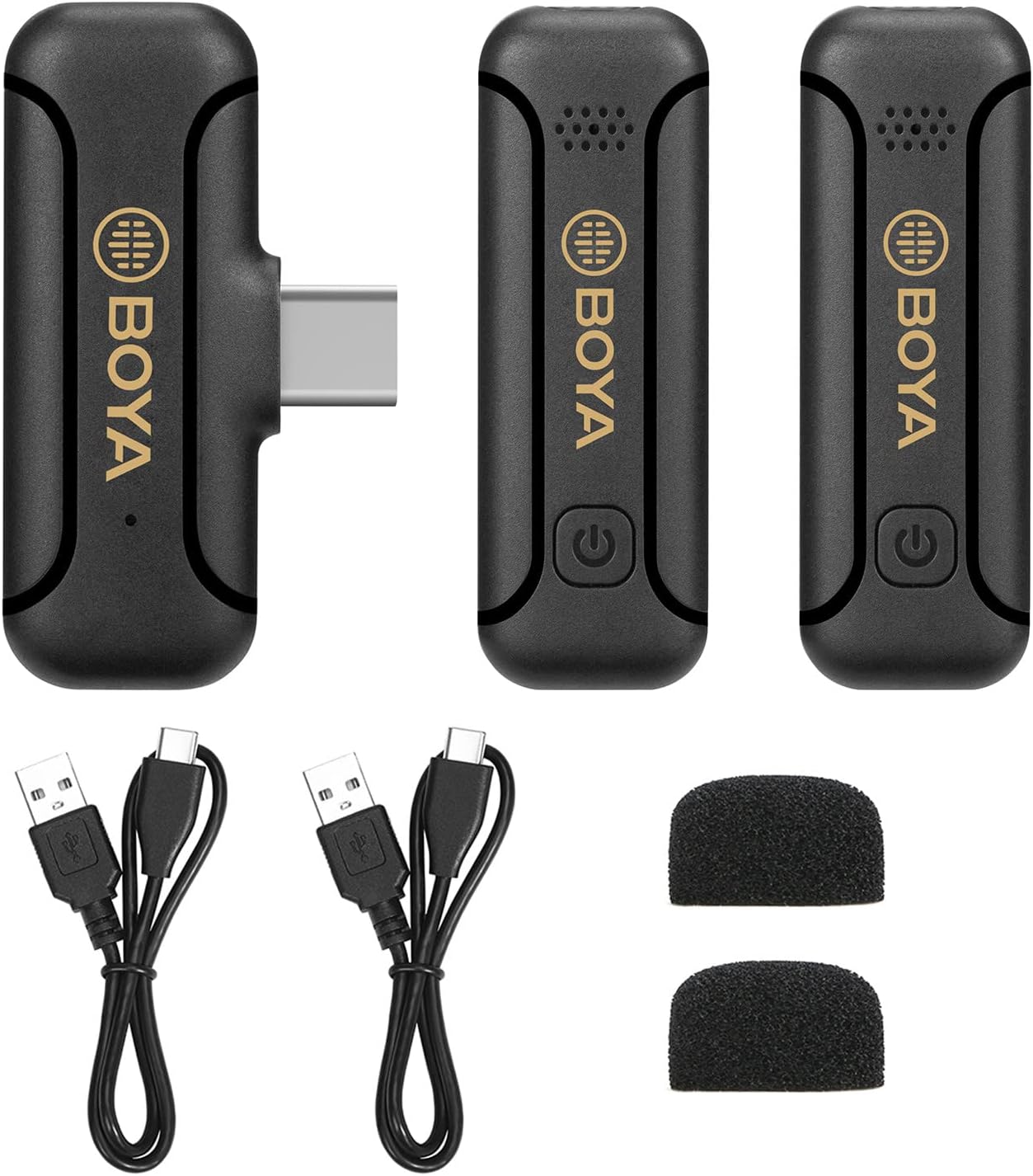 نظام ميكروفون لاسلكي BOYA BY-WM3T2-U2 بتردد 2.4 جيجاهرتز مع جهازي إرسال ومستقبل USB-C - ميكروفون صغير الحجم لأجهزة Android والأجهزة اللوحية وأجهزة USB-C