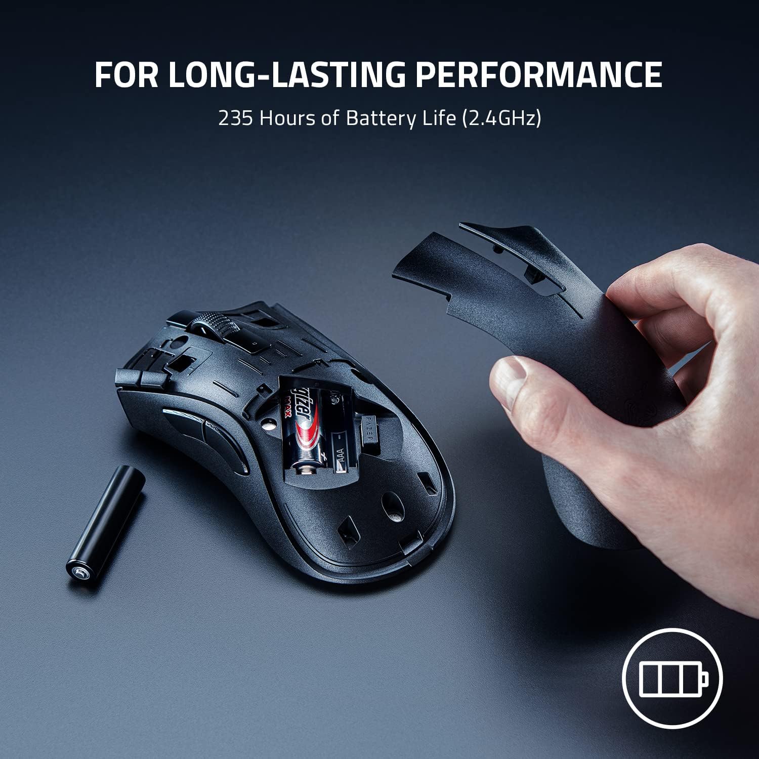 Razer DeathAdder V2 X HyperSpeed: Award-Winning Ergonomic Design - Ultra-Fast Wireless - 235hr Battery Life - 7 Programmable Buttons - Gen 2 Mechanical Switches - 5G 14K DPI Optical Sensor