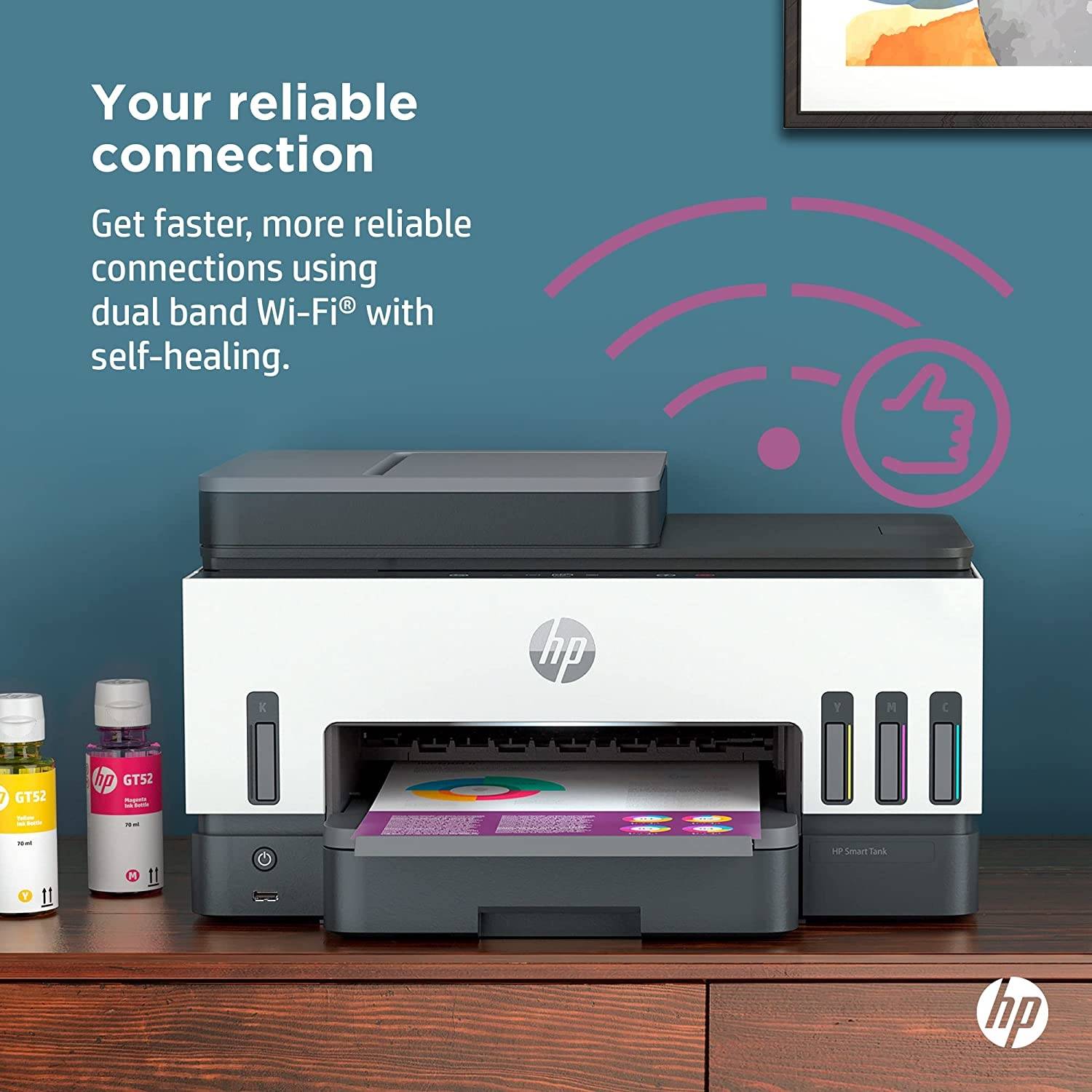 طابعة HP Smart Tank 790 الكل في واحد، طباعة مزدوجة تلقائية، وحدة تغذية تلقائية للمستندات ولوحة لمس سحرية، سرعة طباعة 23 صفحة في الدقيقة، USB وWiFi وBluetooth وLAN، طباعة متنقلة، سعة إخراج 100 ورقة، أبيض-رمادي