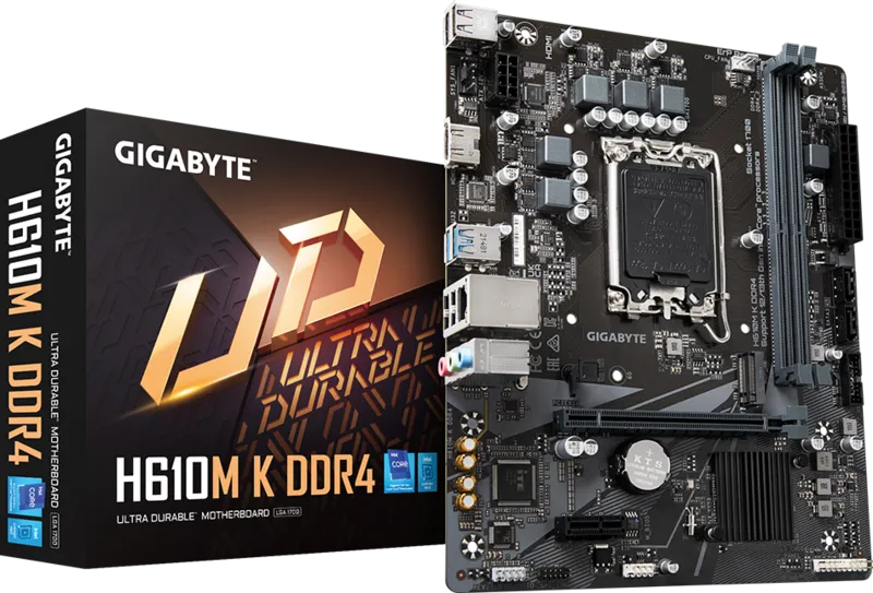GIGABYTE H610M-K DDR4 Motherboard — Intel H610 Chipset, LGA1700