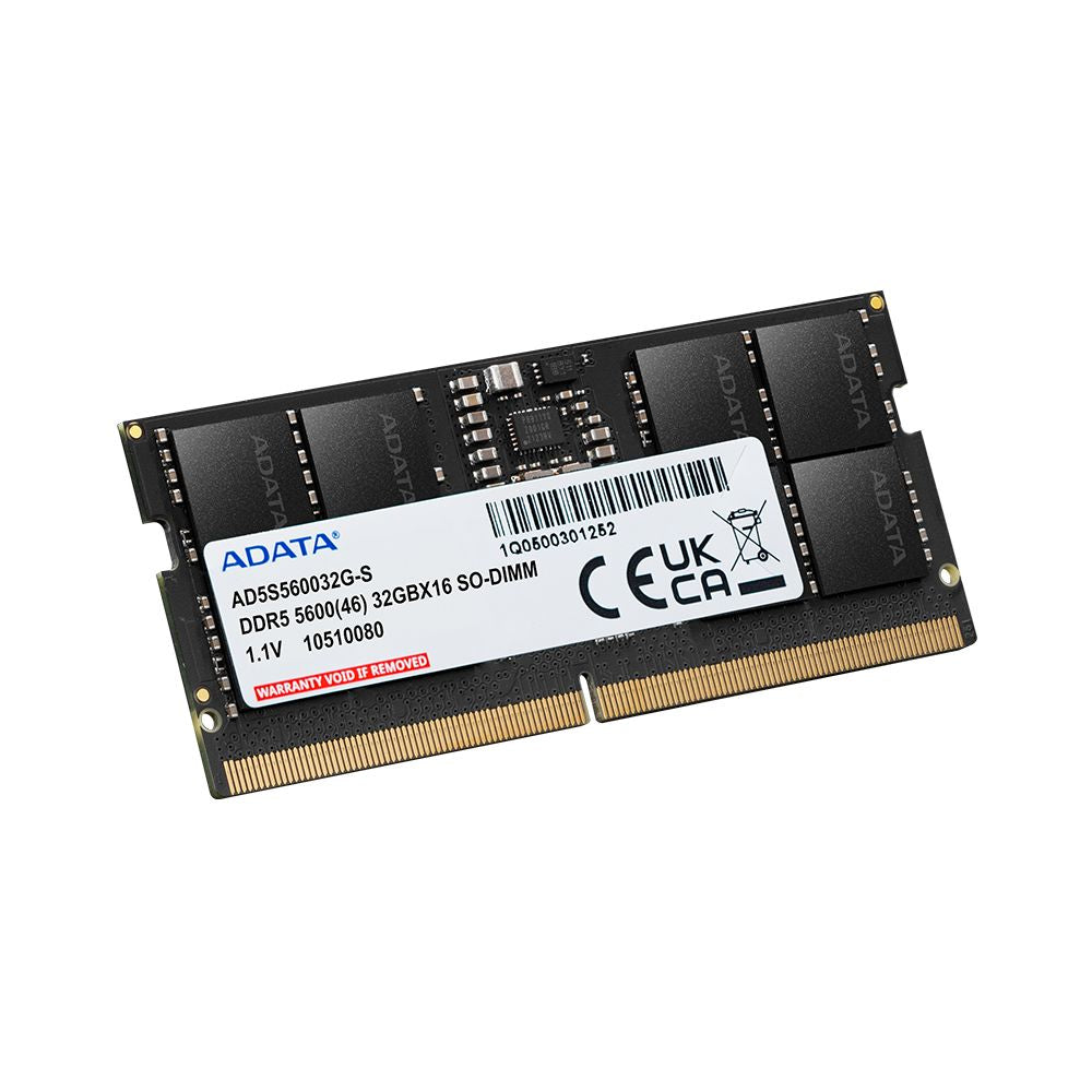 ADATA DDR5 5600 MT/s 32 GB (1×32 GB) CL46 SO-DIMM 262-Pins ECC Unbuffered Laptop Memory