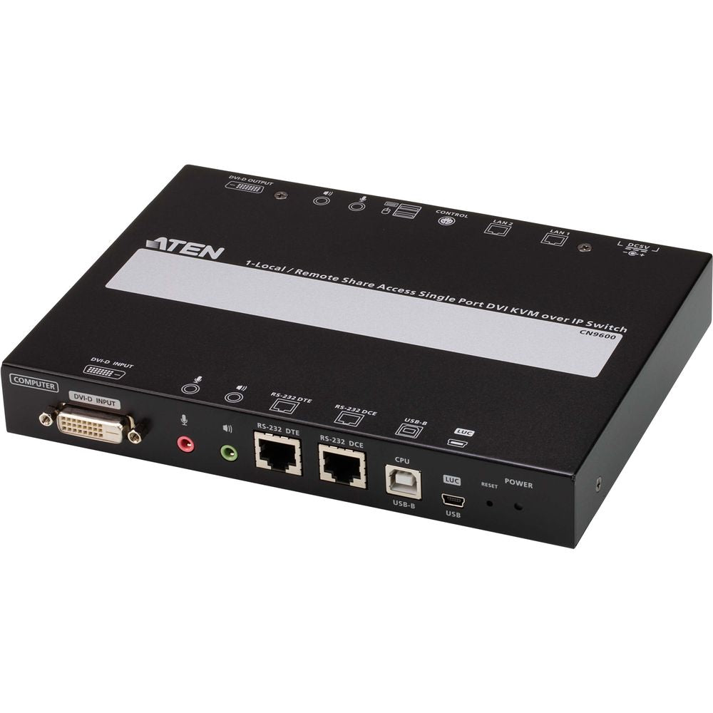 ATEN 1-وصول محلي/عن بعد لمنفذ واحد DVI KVM عبر مفتاح IP