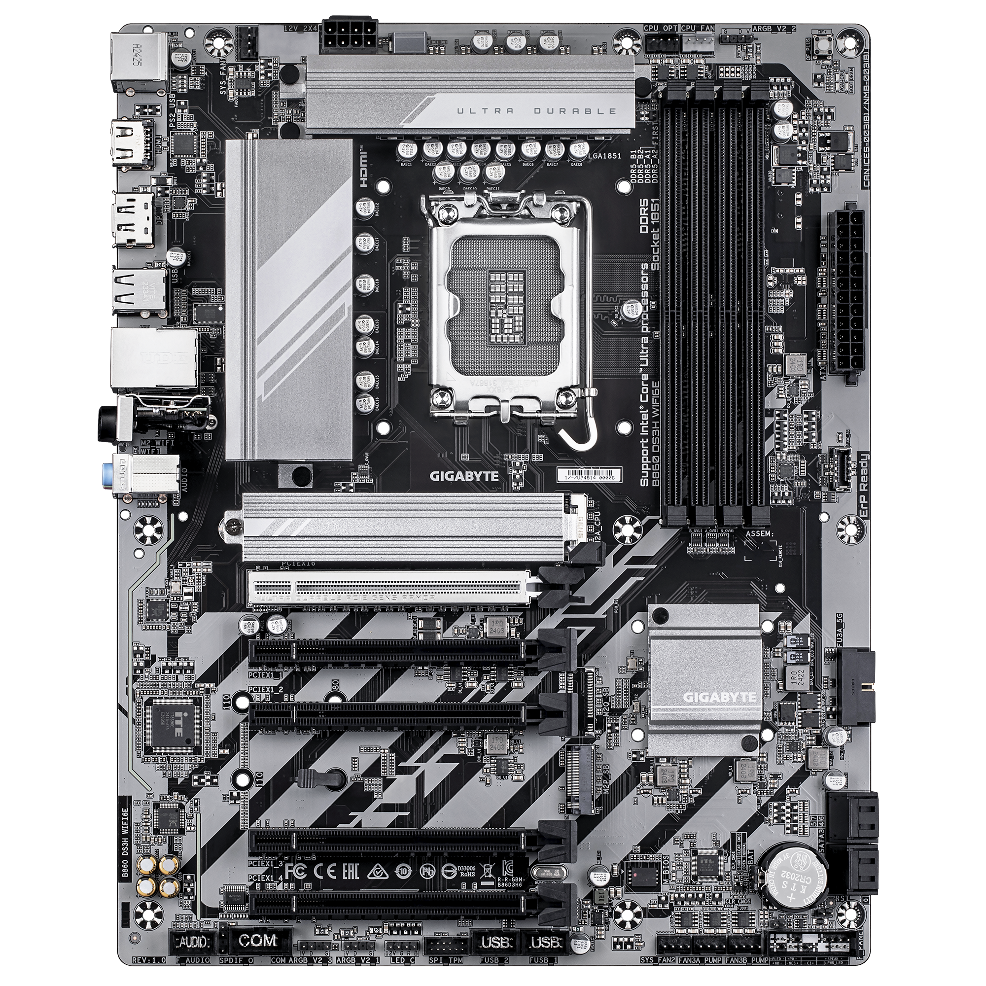 Gigabyte B860 DS3H WIFI6E ATX Motherboard – LGA1851, DDR5, PCIe 5.0/M.2, Wi‑Fi 6E, 2.5 Gb LAN, USB‑C 3.2 Gen2x2