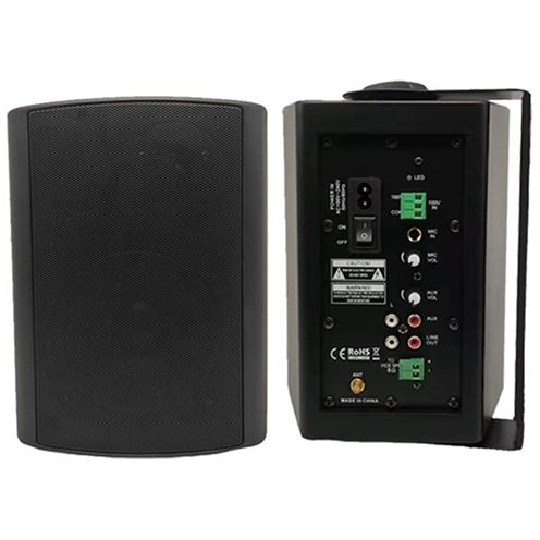 CMX AWS530 Active Wall Speaker Set with 5.5" Woofer, 50W RMS, Mic/RCA Input, ABS Housing, for Classrooms, Halls, Hotels, and Public Spaces