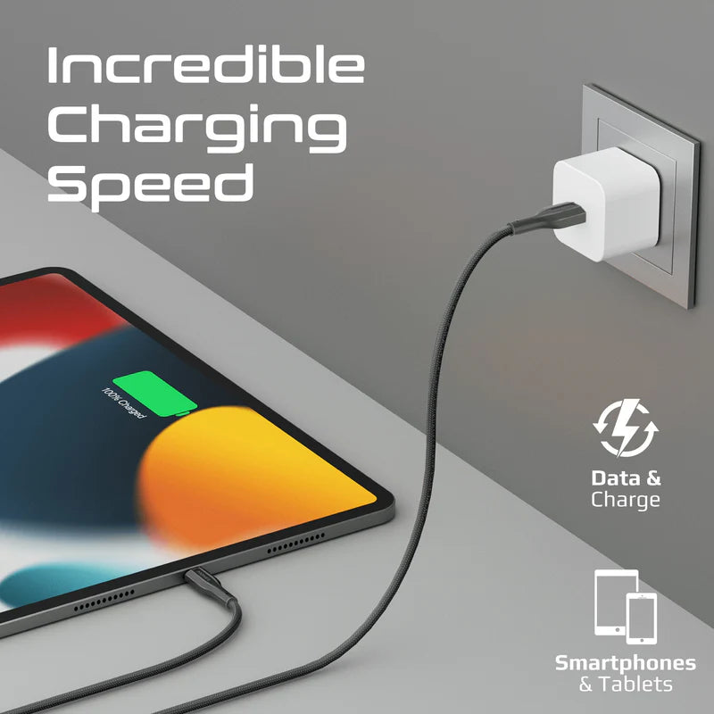 Promate xCord-Ai200 2M USB-A to Lightning Cable – 10W Charging, 480Mbps Data Transfer, Silicone Anti-Tangle, 10,000 Bend Test