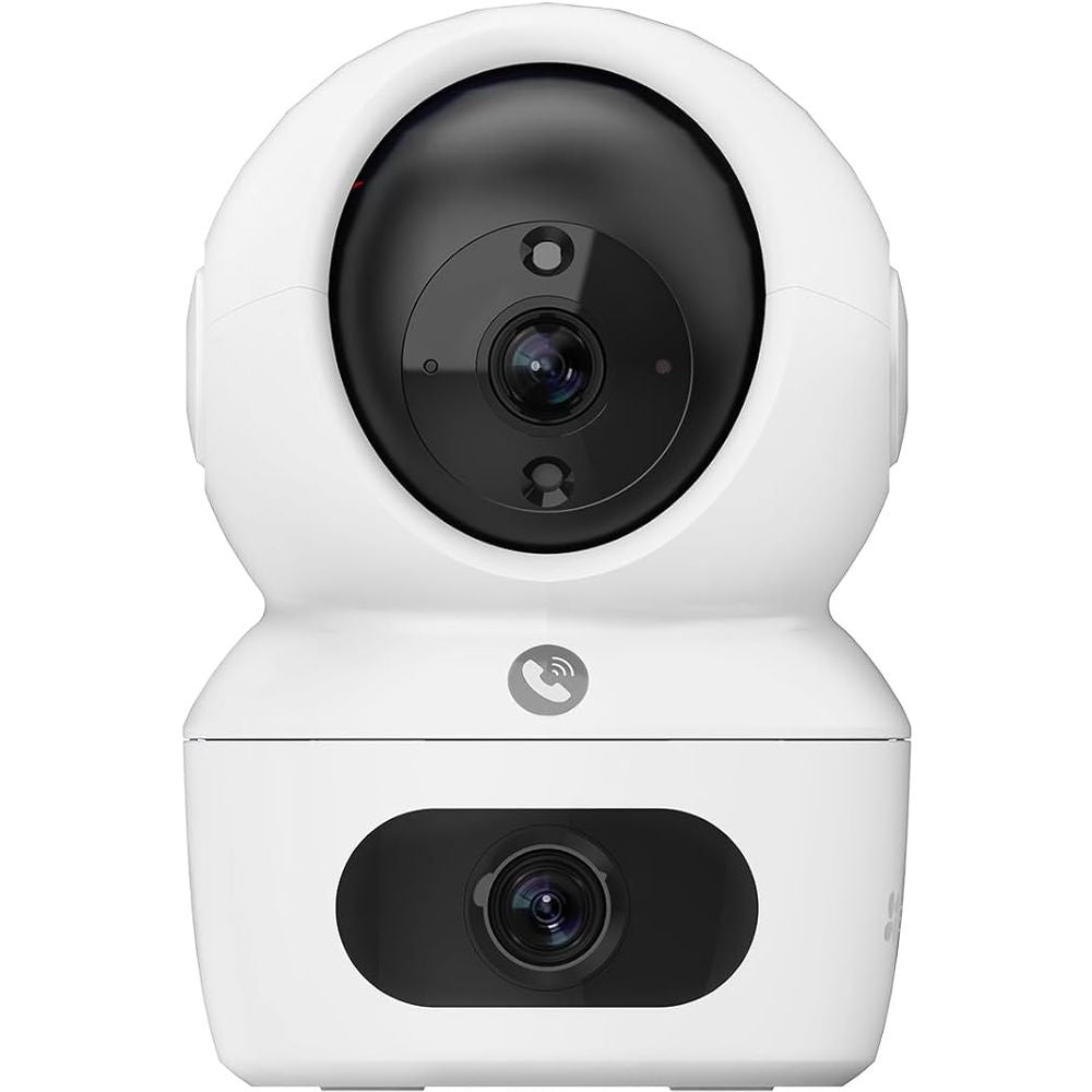 كاميرا EZVIZ H7c مزدوجة 2K+ مع خاصية Pan & Tilt Wi-Fi وعدسات مزدوجة، وخاصية اكتشاف الإنسان بالذكاء الاصطناعي، ورؤية ليلية ملونة، ومحادثة ثنائية الاتجاه