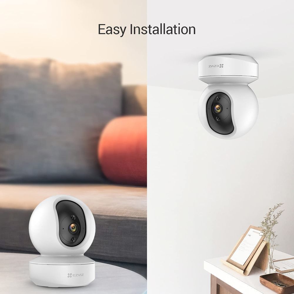 كاميرا EZVIZ TY1 الذكية بدقة 2 ميجابكسل، مزودة بتقنية Wi-Fi، وتغطية 360 درجة، وتتبع الحركة، ورؤية ليلية، ومحادثة ثنائية الاتجاه، وتدعم بطاقة microSD بسعة 256 جيجابايت