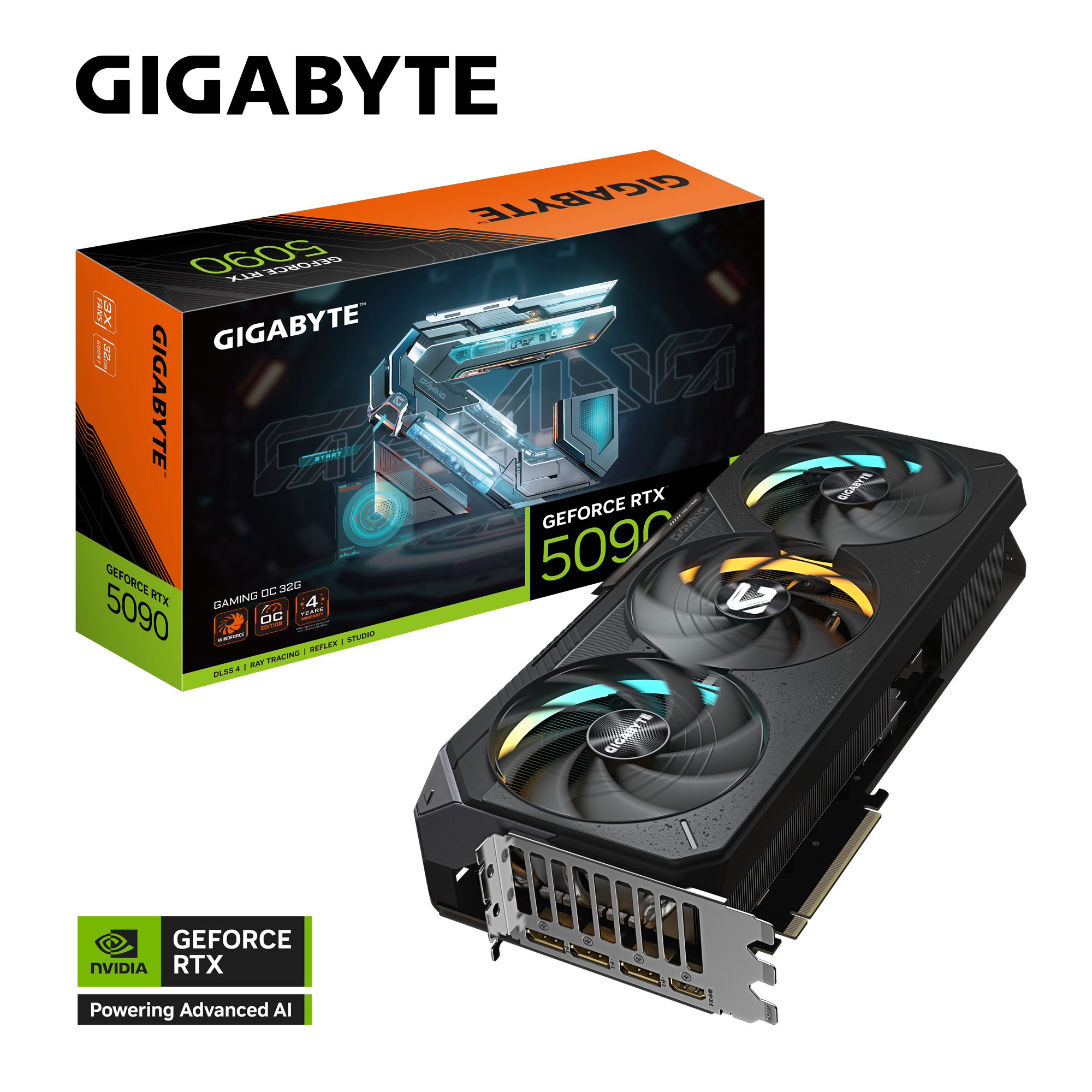 Gigabyte GeForce RTX 5090 GAMING OC 32G (GV-N5090GAMING-OC-32GD) – 32GB GDDR7, DLSS 4, WINDFORCE Cooling, RGB, Dual BIOS