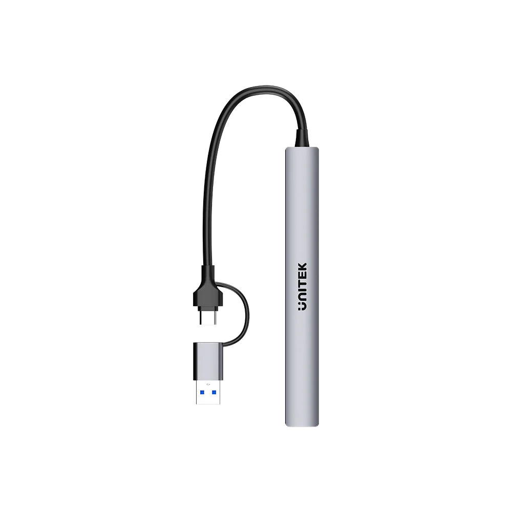 Unitek uHUB S7 7-in-1 USB Hub – 1x USB-A 5Gbps - 6x USB-A 480Mbps - USB-C Input with USB-A Adapter - Aluminum Alloy - Compact Design - Plug & Play