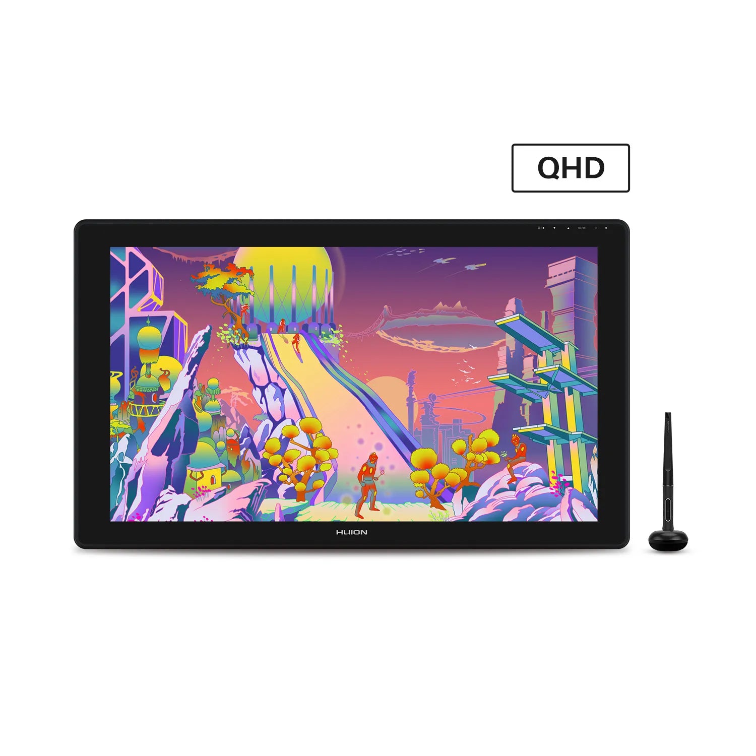 HUION Kamvas 24 Plus - 2K QHD Pen Display with Battery-Free Stylus, 140% sRGB Color Gamut, and Adjustable Stand - Ideal for Professional Artists, Designers, and Illustrators