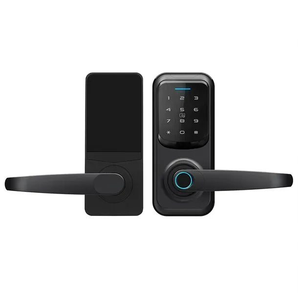 قفل باب ذكي Locstar-C90 ببصمة الإصبع الرقمية ولوحة مفاتيح دخول بدون مفتاح مع مقبض