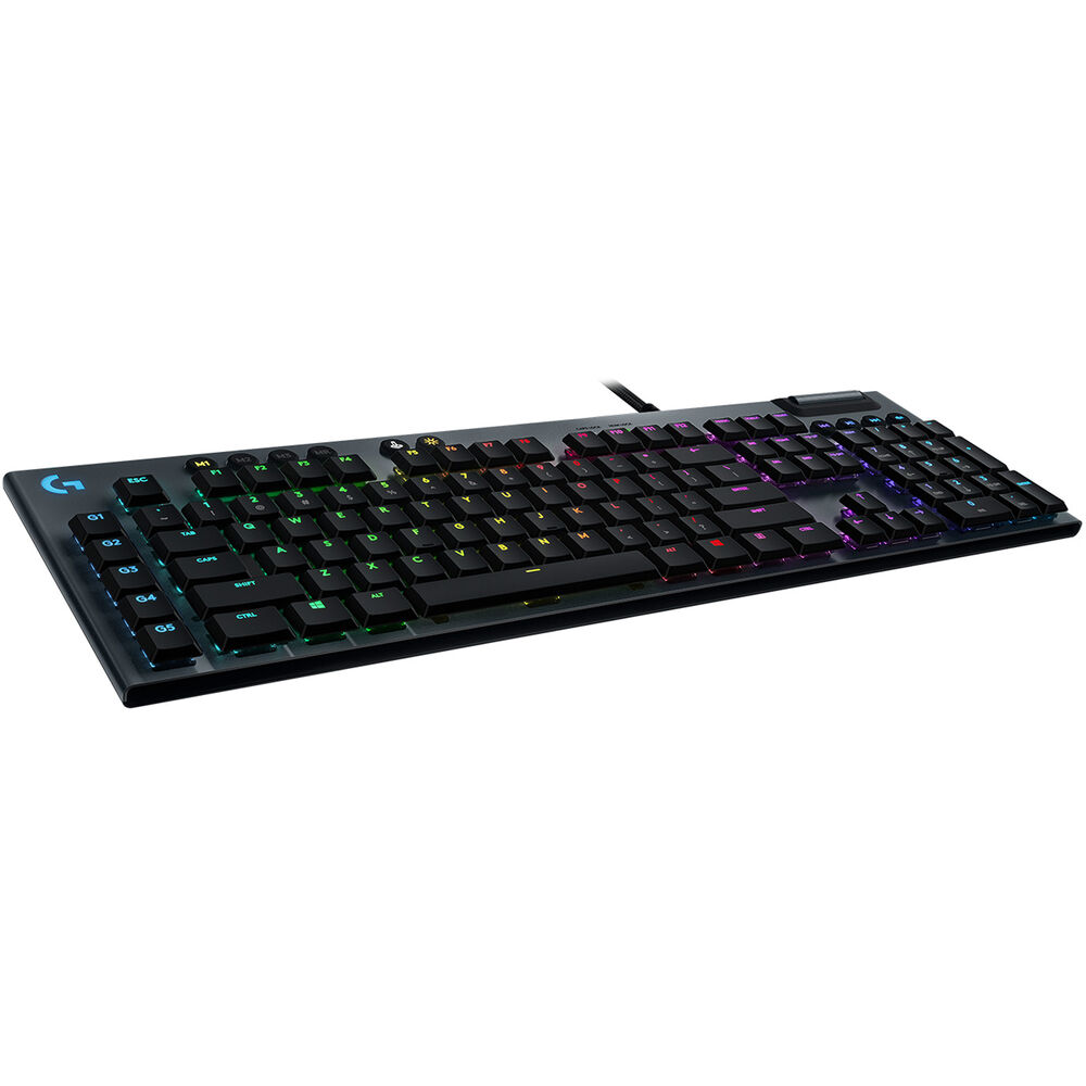 Logitech G815 LIGHTSYNC RGB Mechanical Gaming Keyboard – Low-Profile GL Switches, 5 G-Keys, USB Passthrough, Aluminum Frame