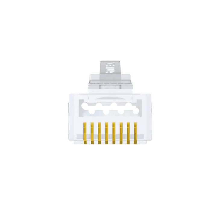Unitek OT1093ATP01 Cat 7 RJ45 Pass-Through Connectors (50pcs) – Shielded, 10Gbps, Gold-Plated, Staggered Design