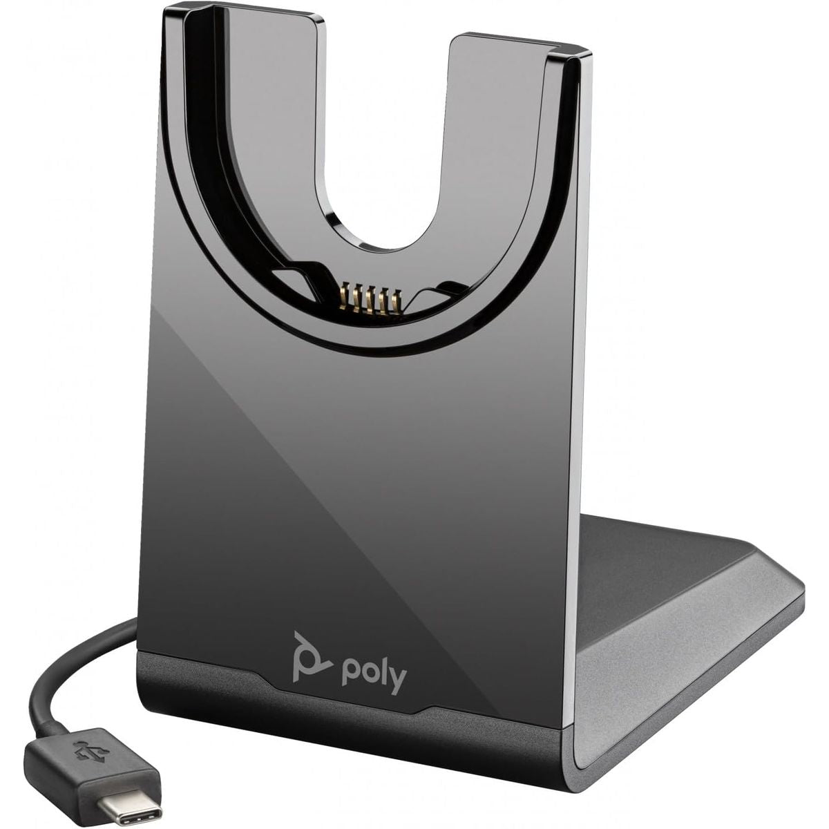 Poly Voyager Focus 2 USB-C Headset Bundle, with USB-C/A Adapter & Charging Stand