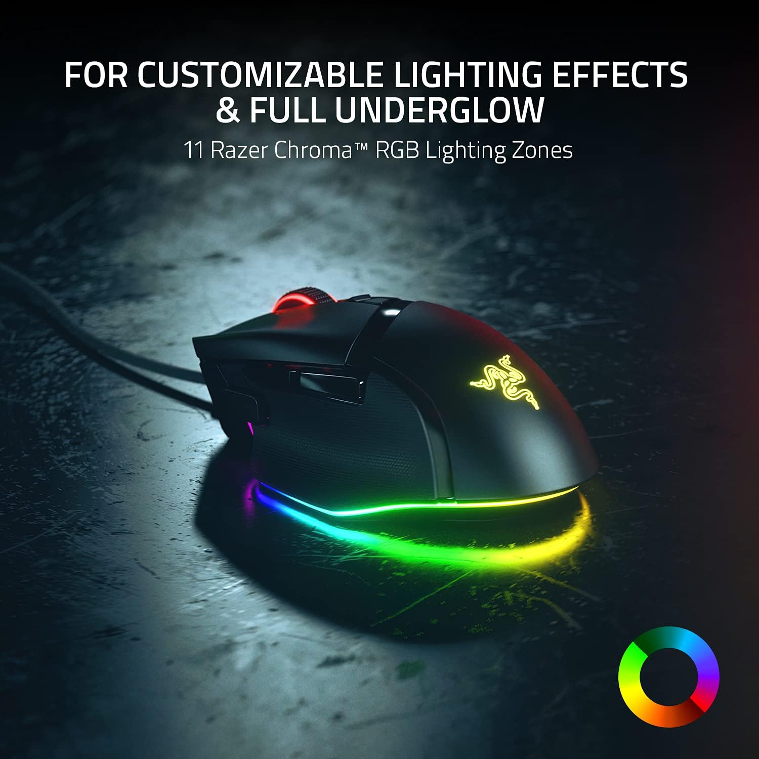 Razer Basilisk V3 – Wired Optical Gaming Mouse with 26K DPI, 11 Programmable Buttons, Chroma RGB, and HyperScroll Tilt Wheel