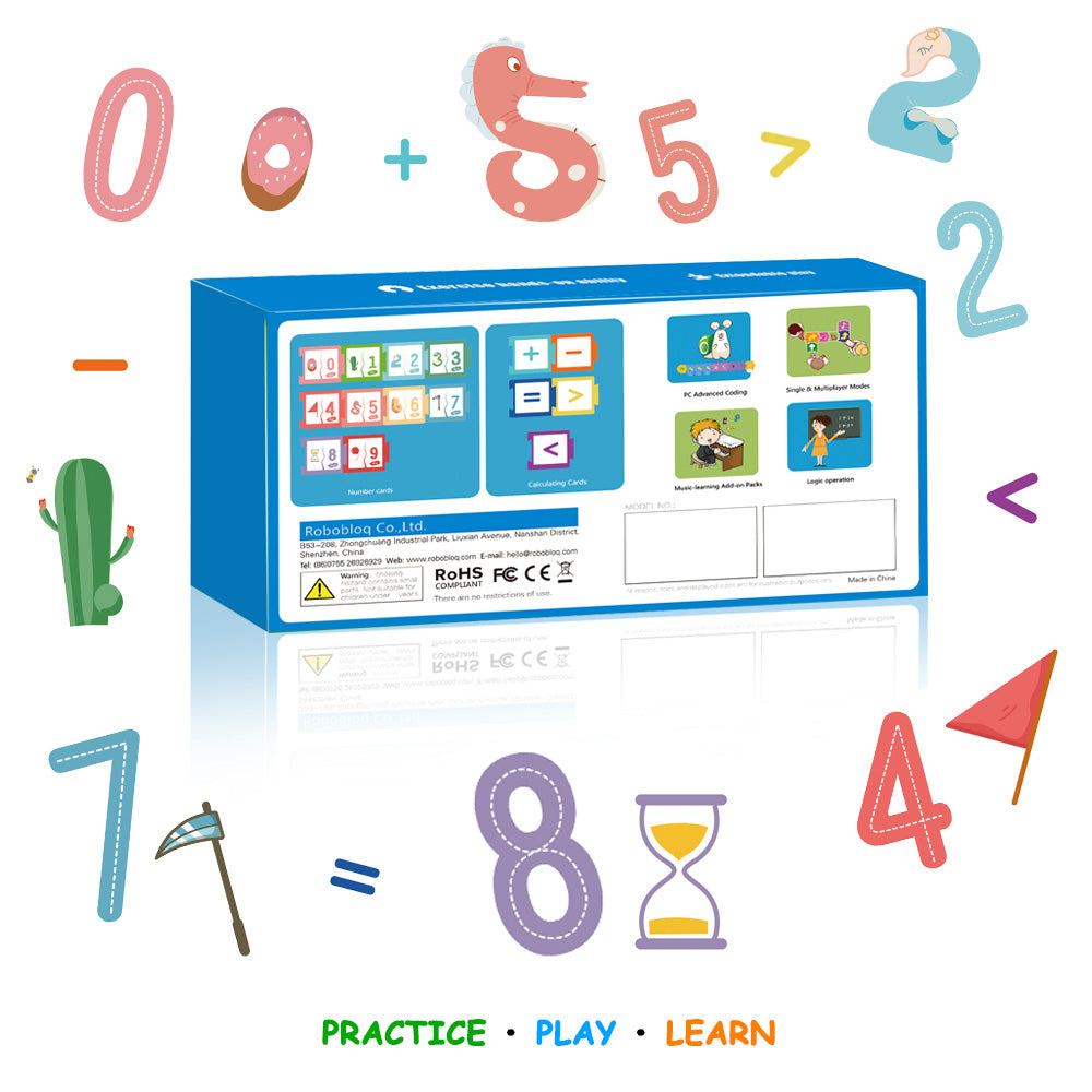 ★幼児教材 学習ブック Robobloq Qobo 基本セット 5歳以上 青 Robobloq Qobo Math Cards – 30-Piece Puzzle Set for Screen-Free