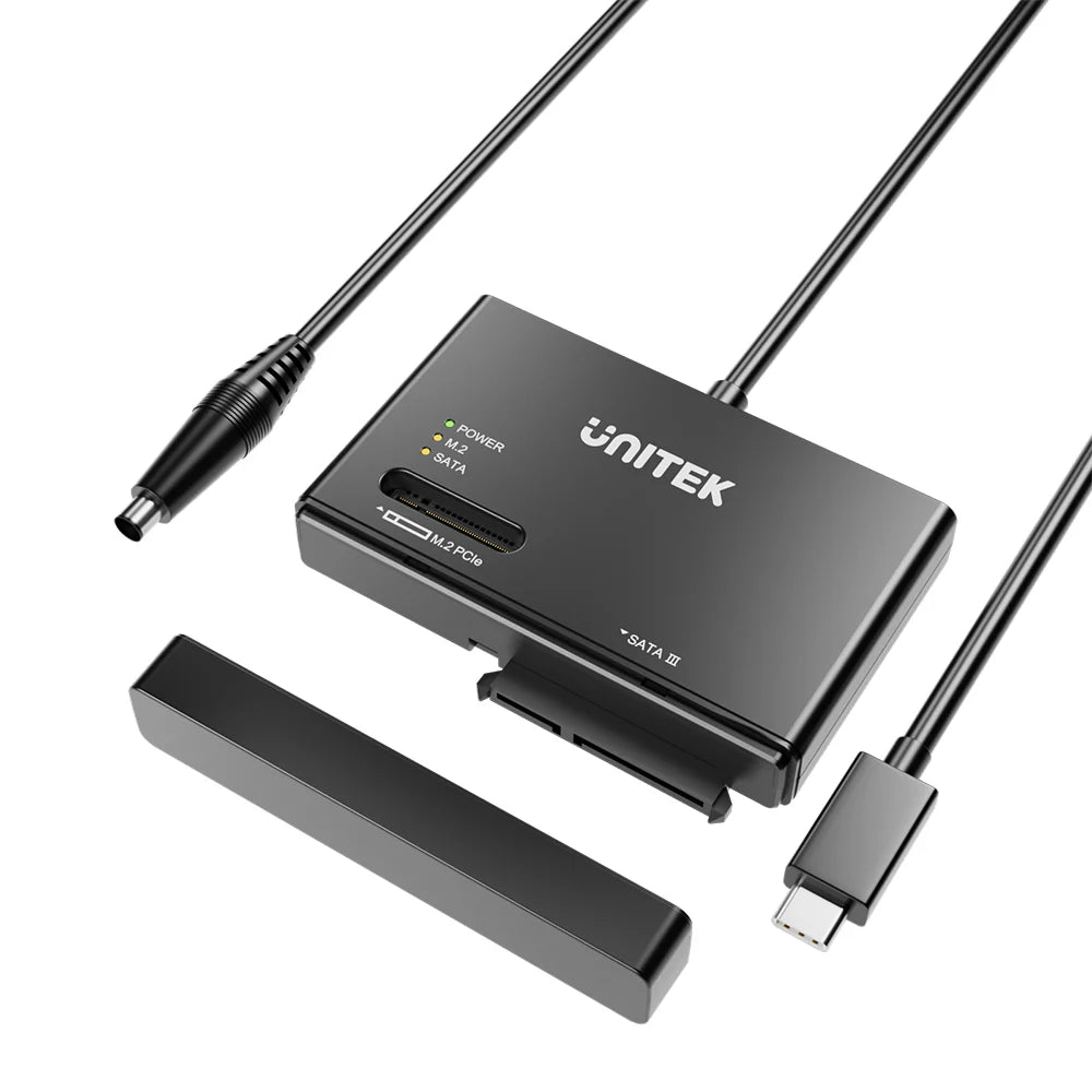 Unitek NVMe M.2 SSD Enclosure Adapter – USB-C 10 Gbps (UASP), Tool-Free NVMe & SATA Support, Hot-Swappable