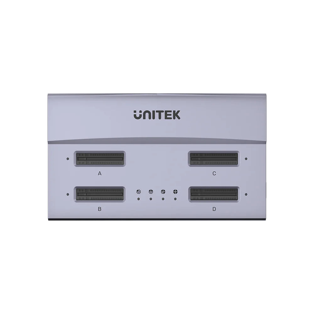 Unitek USB4 4-Bay M.2 SSD Docking Station – 40 Gbps USB4/Thunderbolt3, 1-to-3 Offline Clone, Aluminum, 32 TB Support