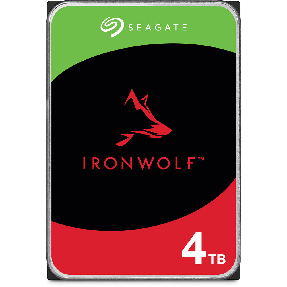 محرك الأقراص الصلبة Seagate IronWolf SATA III مقاس 3.5 بوصة داخلي NAS - سعة 4 تيرابايت