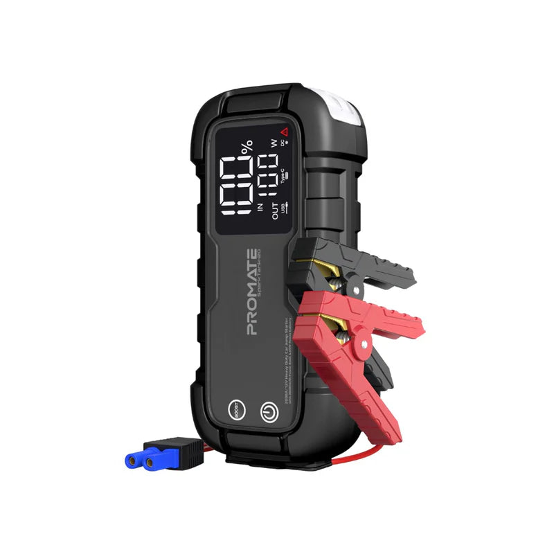 Promate SparkTank-20 - 2000A/12V Heavy Duty Car Jump Starter with 20000mAh Power Bank & 65W Power Delivery