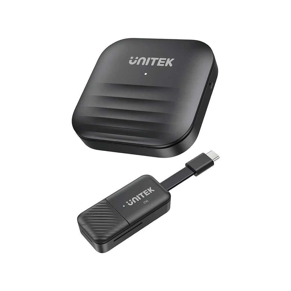 UNITEK USB-C Wireless HDMI Extender Kit – 50m Range, Full HD 1080p@60Hz, Plug & Play, Dual-Band 2.4G/5G, Compatible with Windows, macOS, Android, iOS