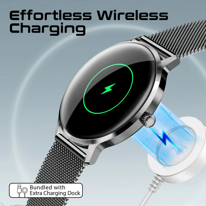 Promate xWatch US13 1.32″ Curved AMOLED Smartwatch – Bluetooth Calling, 100+ Sports Modes, IP68, 200 mAh Battery, Metal Case