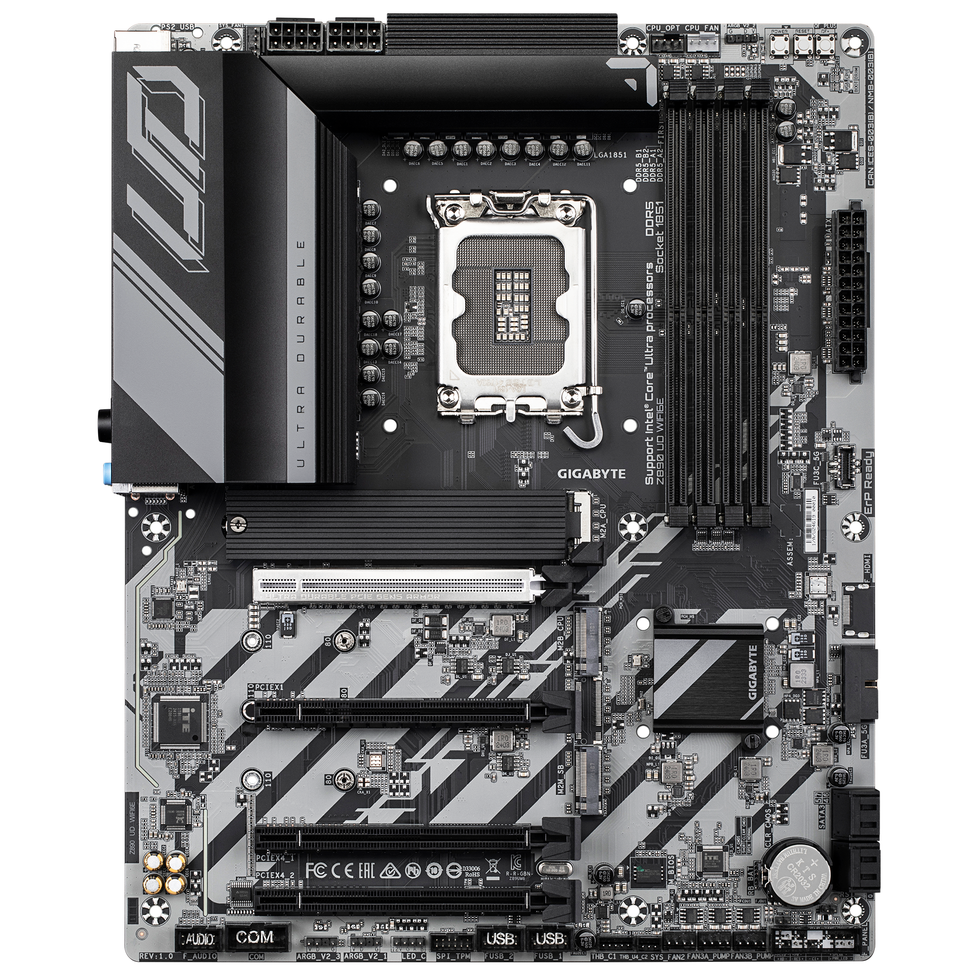 Gigabyte Z890 UD WIFI6E ATX Motherboard – LGA 1851, DDR5 up to 9066 MT/s (OC), PCIe 5.0/M.2, USB4, Wi‑Fi 6E, 2.5 Gb LAN