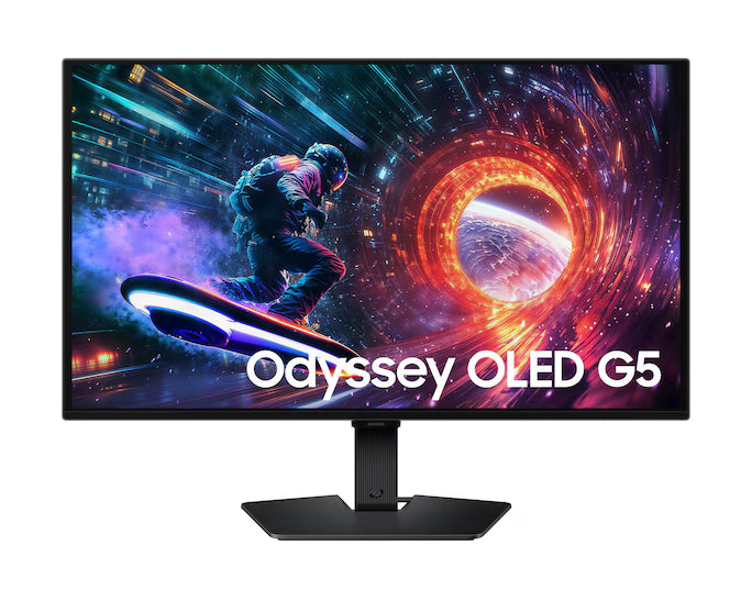 Samsung Odyssey OLED G5 27" Gaming Monitor – QHD (2560×1440) QD-OLED Panel, Up to 180 Hz Refresh Rate, 0.03 ms Response Time, HDR10, G-Sync & FreeSync Compatible